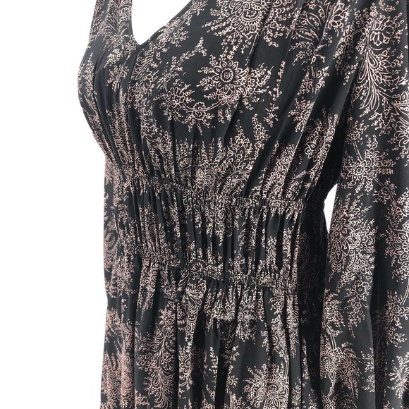 Ann Taylor NEW Womens Size 8 Ruffled Hem Long Sleeve Floral Print Dress - Picture 5 of 7